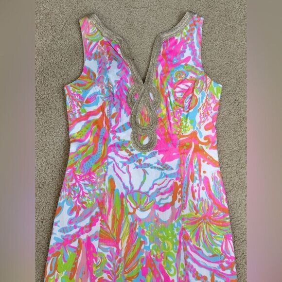 Lilly Pulitzer Janice Scuba To Cuba Shift Dress Sz 4 - Picture 2 of 13